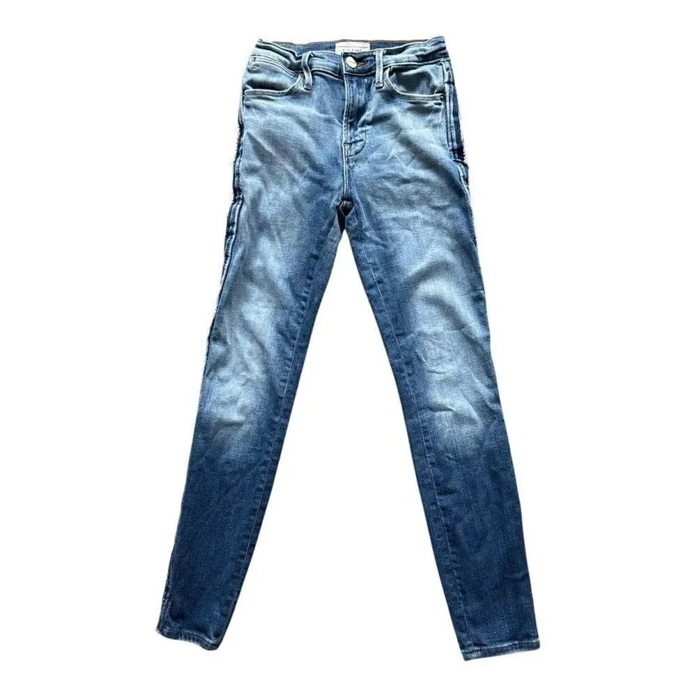 Frame Denim Womens Le High Skinny Jeans Medium Blue Wash 24
